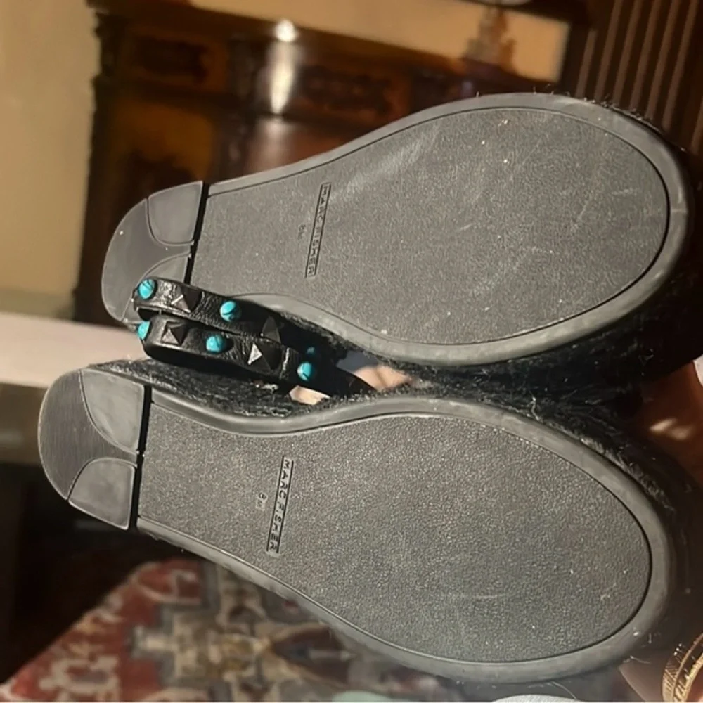 Women's Black Studded Platform Sandals